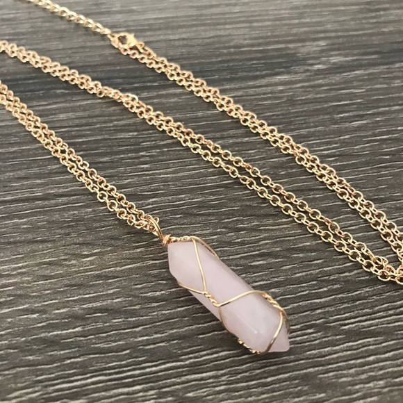 ❤️SALE❤️ Rose Quartz Long Necklace - Picture 3 of 8